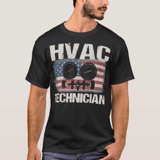 HVAC-technicus schetst ontwerp achter kleding _ T-shirt (Voorkant)