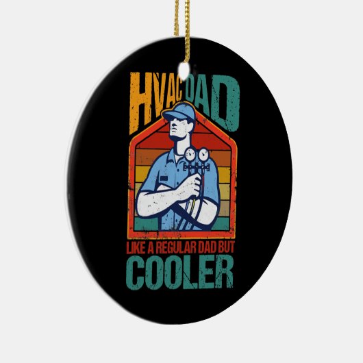 HVAC-vader, koeler Funny HVAC-technicus vader Keramisch Ornament (Rechts)