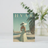 Hvar 50s vintage travel briefkaart (Staand voorkant)