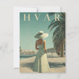 Hvar 50s vintage travel briefkaart