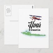 Hvar Kroatië-kaart Briefkaart (Voorkant / Achterkant)