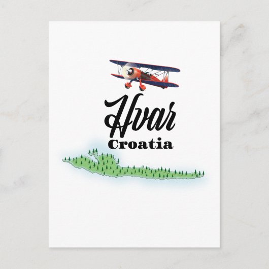 Hvar Kroatië-kaart Briefkaart (Voorkant)