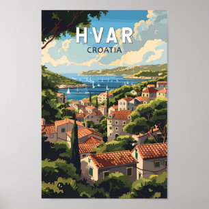 Hvar Kroatië Reizen Kunst Vintage Poster