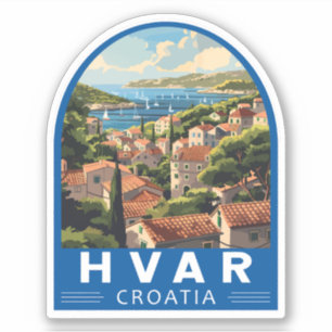 Hvar Kroatië Reizen Kunst Vintage Sticker