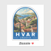 Hvar Kroatië Reizen Kunst Vintage Sticker (Vel)