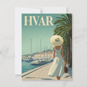Hvar vintage jaren 50 reizen briefkaart