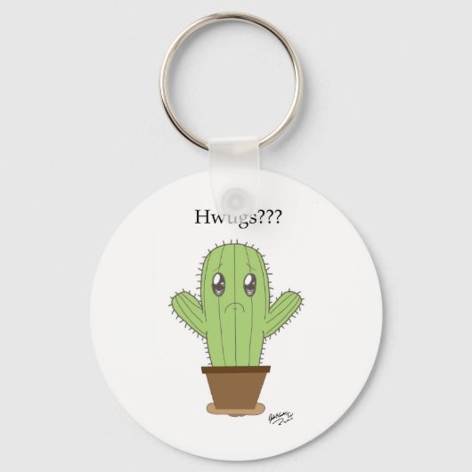 "Hwugs???" Cactus Sleutelhanger (Voorkant)