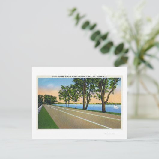 Hwy Route 5 Uitzicht Seneca Lake Briefkaart (Staand voorkant)