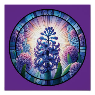 Hyacint Glas-in-lood Kunst Perfect Poster