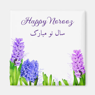 Hyacinth Flowers Paars Blue Pink Happy Norooz Magneet