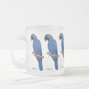 Hyacinth macaw bird cartoon illustraties matglas koffiemok