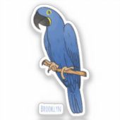 Hyacinth macaw bird cartoon illustraties sticker (Voorkant)