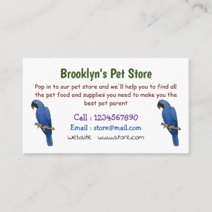 Hyacinth macaw bird cartoon illustraties visitekaartje