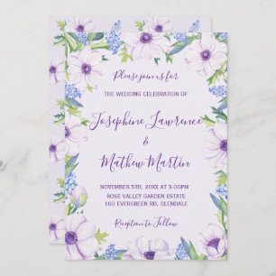 Hyacinthe de l'anémone violet Invitations de maria