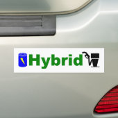 HYBRID groene pomp en batterij Bumpersticker (Op auto)