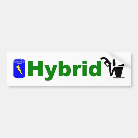 HYBRID groene pomp en batterij Bumpersticker (Voorkant)