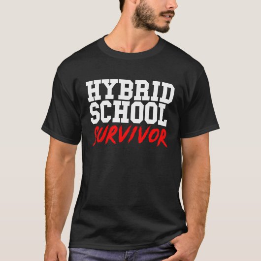 Hybrid School Survivor Virtual Afstuderen 2021 T-shirt (Voorkant)