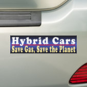 Hybride auto's Bespaar Bumpersticker (Op auto)