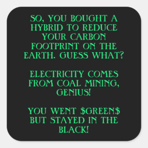 HYBRIDE AUTO'S VIERKANTE STICKER