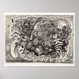 Hybride beastinktekening poster