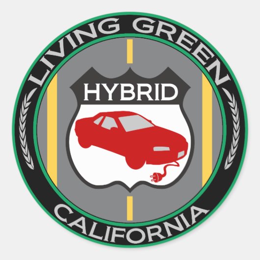Hybride Californië Ronde Sticker (Voorkant)