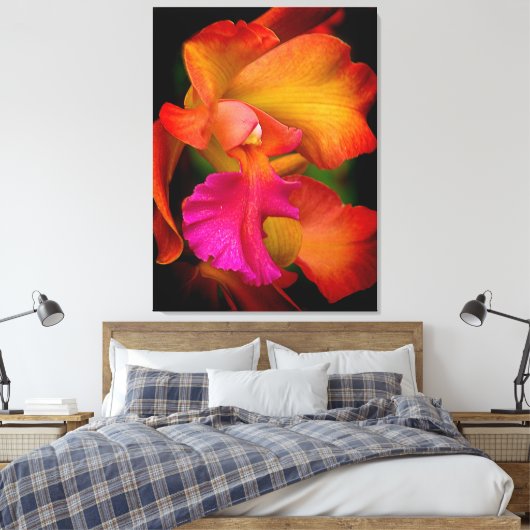 Hybride Cattleya Orchidee Canvas Print (Insitu (Slaapkamer))