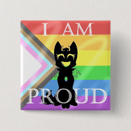Hybride Pride Pin Vierkante Button 5,1 Cm