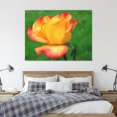 Hybride Tea Roos Rio Samba op Canvas Afdruk (Insitu (Slaapkamer))