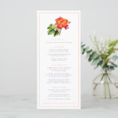 Hybride thee roos sinaasappel waterverf bruiloft m menu (Staand voorkant)