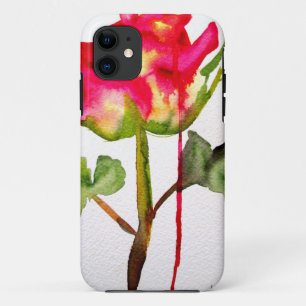 Hybride thee Roos waterverf moderne bloemkunst iPhone 11 Hoesje