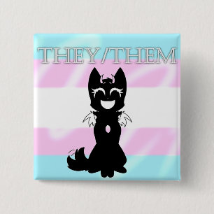 Hybride Trans Pin (Zij/Zij) Vierkante Button 5,1 Cm