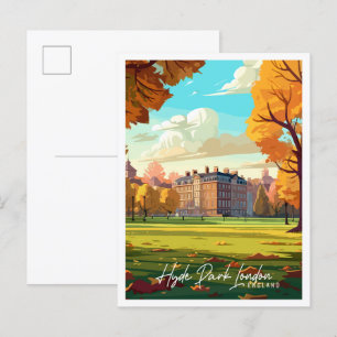 Hyde Park London vintage reisillustratie Briefkaart