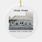 Hyde Park's historische kaartenhuis Keramisch Ornament (Achterkant)