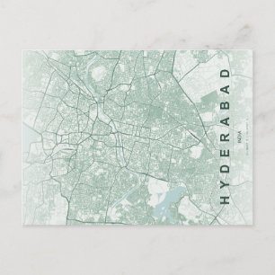 Hyderabad India Stadsplattegrond Minimaal Design Briefkaart