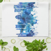 Hyderabad Telangana Skyline Blue Theedoek (Gevouwen)