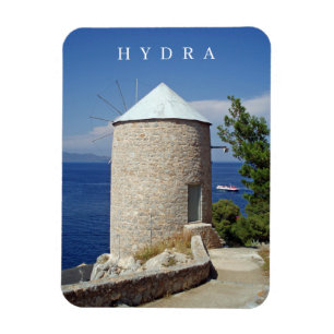Hydra eiland windmolen uitzicht koelkastmagneet magneet