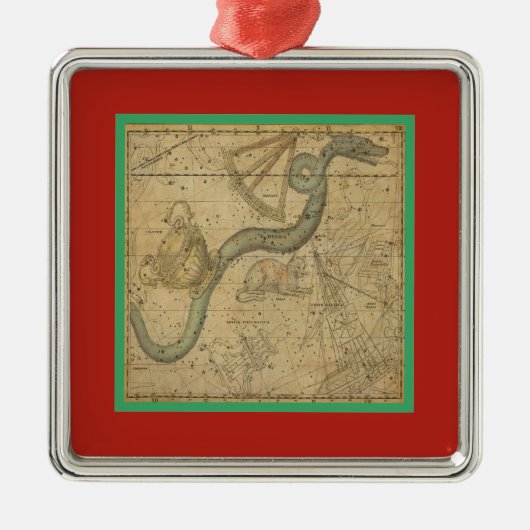 Hydra  sterrenbeeld metalen ornament (Voorkant)