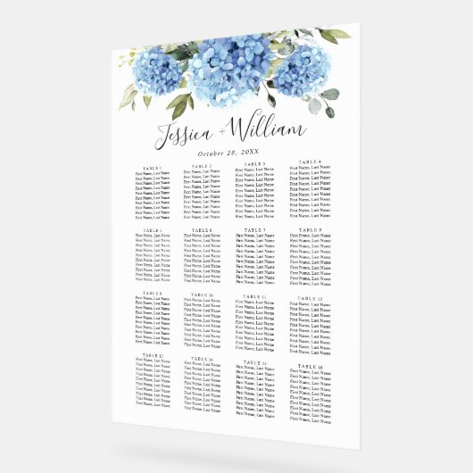 Hydrangea 16 Tafels Zitplaatsen GRAFIEK Acryl Teke Acryl Bord (Hoek)