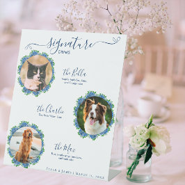 Hydrangea 3 Foto Signature Drink Sign Wedding Pet Reclamebord Met Voetstuk