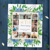 Hydrangea 60e Jubileum Custom Photo Collage Fleece Deken