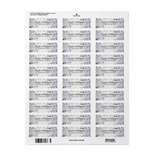 Hydrangea adreslabel etiket (Full Sheet)