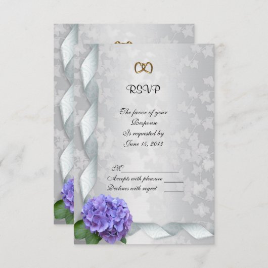 Hydrangea antwoordkaart RSVP kaartje (Voorkant / Achterkant)