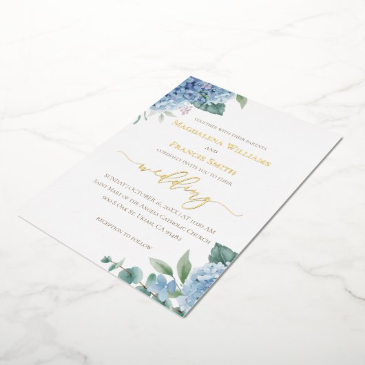 Hydrangea aquarelle | Invitation de mariage (Rotation)