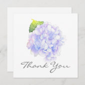 Hydrangea Aquarelle Vignette Carte de remerciement (Devant / Derrière)