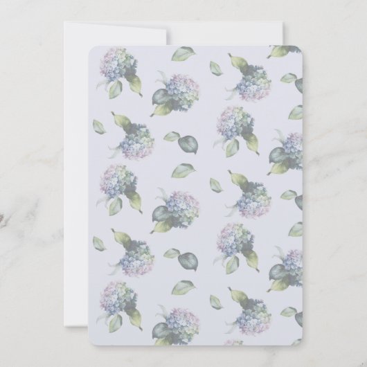 Hydrangea Art Pastels Invitation de douche nuptial (Dos)