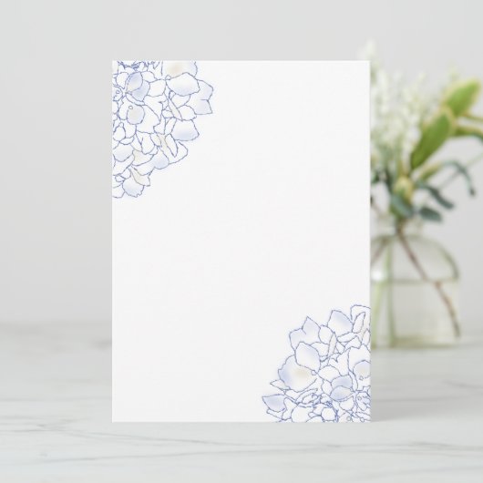Hydrangea Art White Wedding Programme Paper (Debout devant)