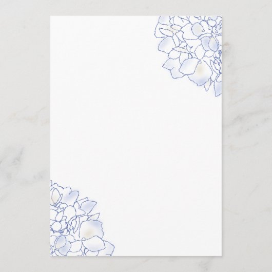 Hydrangea Art White Wedding Programme Paper Programma (Achterkant)