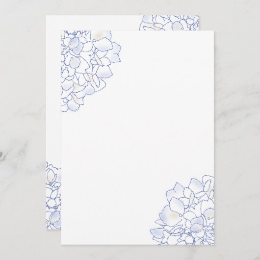 Hydrangea Art White Wedding Programme Paper Programma (Voorkant / Achterkant)