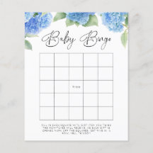 Hydrangea Baby Bingo Baby Shower Spellen