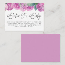 Hydrangea Baby shower Boeken voor Baby Informatiekaartje